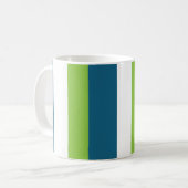 Mug Bandes verticales bleues blanches vertes (Devant gauche)