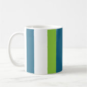 Mug Bandes verticales bleues blanches vertes (Gauche)