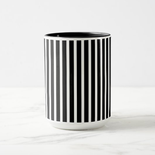 Mug Bandes verticales en noir et blanc (Centre)