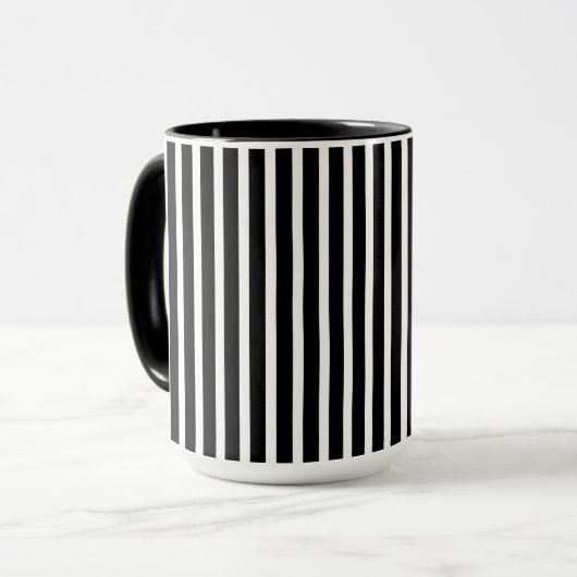 Mug Bandes verticales en noir et blanc (Devant gauche)