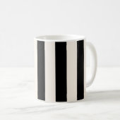 Mug Bandes Verticales Noir Et Crème Blanc Gratté (Devant droit)