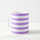 Mug Bandes Violettes, Motif Gratté, Lignes, Votre Nom (Devant gauche)