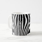 Mug Bandes Zèbre abstraites modernes en noir et blanc (Devant gauche)