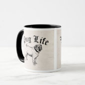 Mug Bandit drôle de chien de la vie de carlin (Devant gauche)
