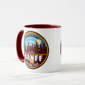 Mug Banff NP Canada Montagnes Rocheuses Souvenirs Vint (Devant gauche)