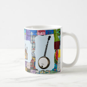 MUG BANJO--BLUEGRASS BAND-QUILTED