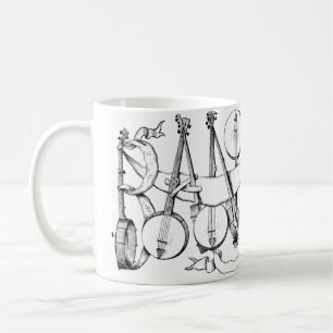 Mug banjo épelé avec banjos illustration art