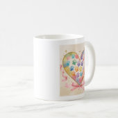 Mug Bannière Coeur Empreinte de patte - Pet Love Wall  (Devant droit)
