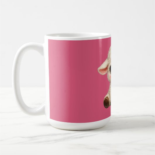 Mug Bannière de conception de dessin animé d'agneau so (Gauche)