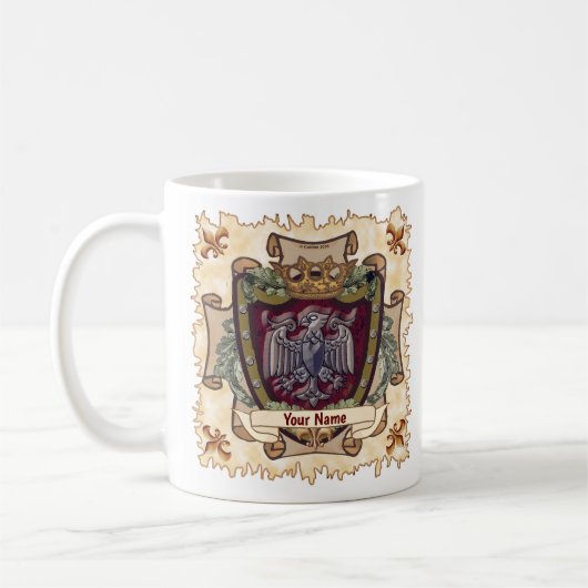 Mug Bannière de couronne Nom de famille d'aigle (Gauche)