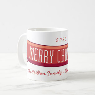 Mug Bannière de foulard de vacances de Noël joyeux