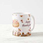Mug Bannière de gnome de citrouille de Thanksgiving (Devant droit)