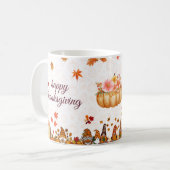 Mug Bannière de gnome de citrouille de Thanksgiving (Devant gauche)