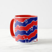 Mug Bannière étoilée décorée d'un monogramme (Devant gauche)