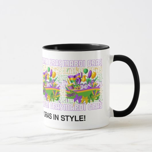 Mug Bannière Mascarade MARDI GRAS personnalisée (Droite)
