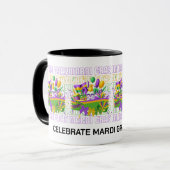 Mug Bannière Mascarade MARDI GRAS personnalisée (Devant gauche)