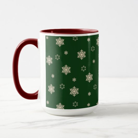 Mug Bannière personnalisée en jonc de Noël Vert (Gauche)
