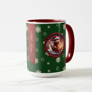 Mug Bannière personnalisée en jonc de Noël Vert