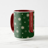 Mug Bannière personnalisée en jonc de Noël Vert (Devant gauche)