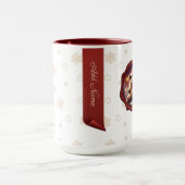 Mug Bannière personnalisée Teddy Cookie de Noël Blanc (Centre)