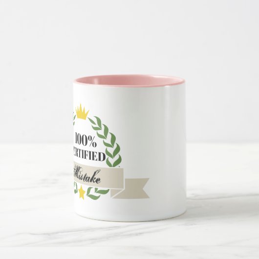Mug Bannière rétro d'erreur certifiée personnalisée (Centre)