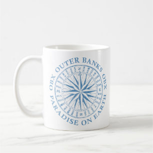 Mug Banques extérieures OBX Boussole marine Bleu Vinta