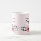 Mug Baptême élégant rose floral (Centre)