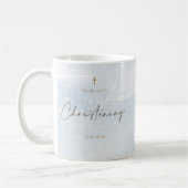 Mug Baptême garçon aquarelle bleue (Gauche)