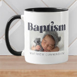 Mug Baptême Moderne Gras Simple Merci Photo<br><div class="desc">Ce design simple et classique est composé de typographie serif et d'ajouter une photo personnalisée. Ce design est moderne,  chic,  ludique et amusant.</div>