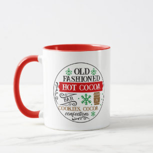 Mug Bar à cacao chaud à l'ancienne pour Noël