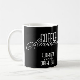 Mug Bar à café personnalisé noir et blanc