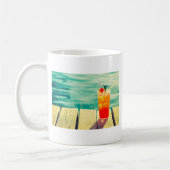 Mug Bar de piscine à coucher de soleil rétro (Gauche)