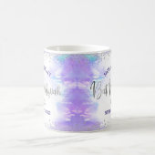 Mug Bar Mitzvah Violet Aquarelle Argent Écriture Moder (Centre)