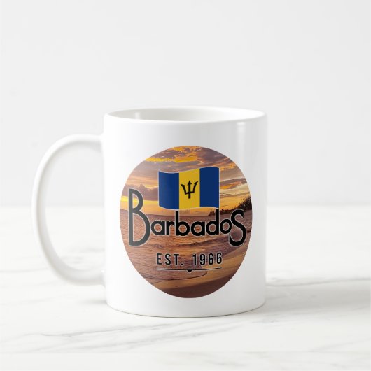 Mug "Barbados Est. Coucher de soleil de 1966 avec drap (Gauche)