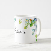 Mug Barbara text decorated with spring flowers (Devant droit)