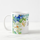 Mug Barbara text decorated with spring flowers (Gauche)
