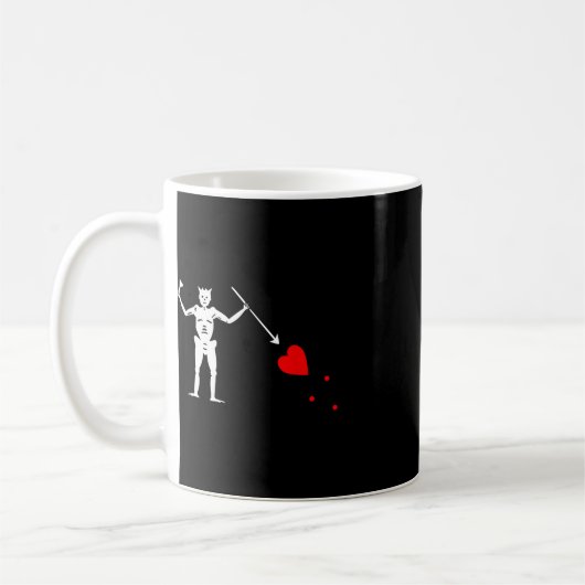 Mug Barbe noire Jolly roger Drapeau Pirate Squelette H (Gauche)