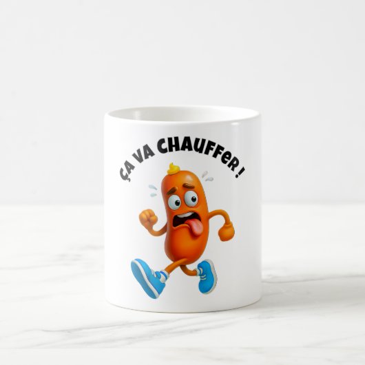Mug Barbecue avec saucisse : Ça va chauffer ! (Centre)