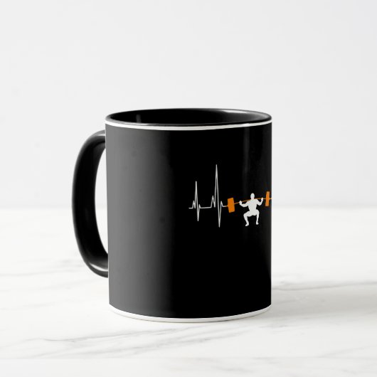 Mug Barbell Weighting Heartbeat Cool de construction d (Devant gauche)