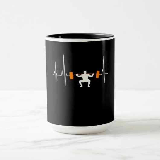 Mug Barbell Weightlifting Heartbeat (Centre)