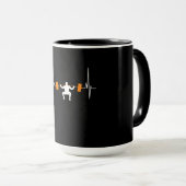 Mug Barbell Weightlifting Heartbeat (Devant droit)