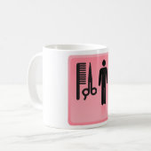 Mug Barber Shop Icon Haircut Comb et ciseaux (Devant gauche)