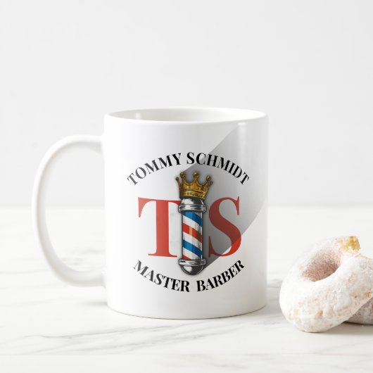 Mug Barber Shop Royal Couronne Barber Pole Salon des c (Avec donut)