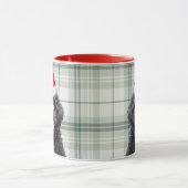 Mug Barbet Chien vacances Vert Plaid Noël (Centre)