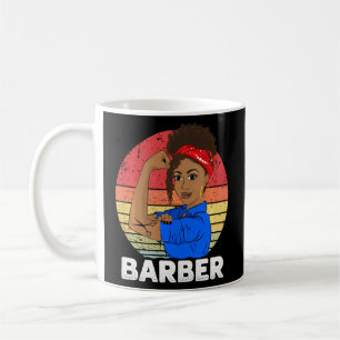 Mug Barbier Vintage Ciseaux de Fille Noire Coucher de