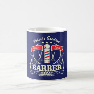 Mug Barbier Vintage rétro personnalisé Styliste rouge