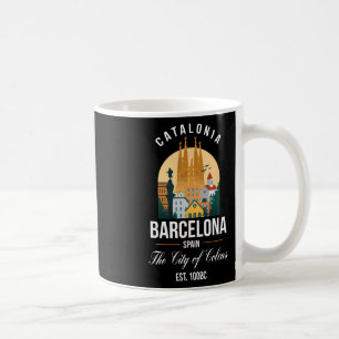Mug Barcelona Espagne Skyline Souvenirs Famille Vacanc