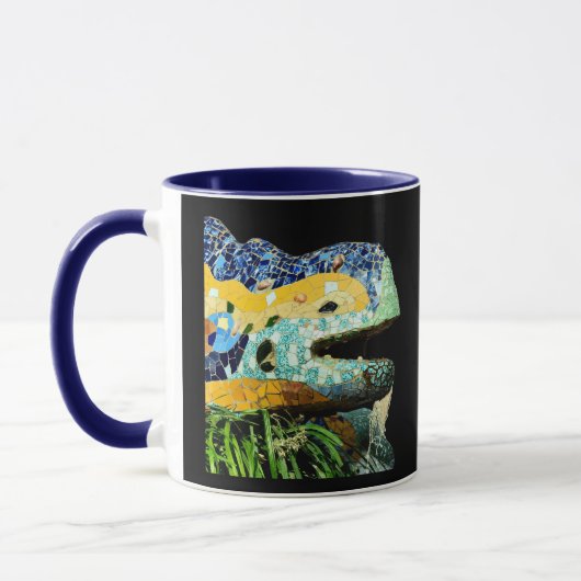 Mug Barcelone Art Mug, espagnol, Gaudi - Lizard (Gauche)