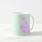 Mug Barcelone Art Voyage, Espagne Art, Pastel, Vert (Devant droit)