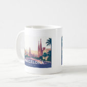 Mug Barcelone Espagne Cathédrale de Barcelone Voyage (Devant gauche)